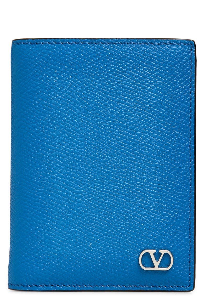 VLOGO Signature Leather Card Case, Main, color, MARINE