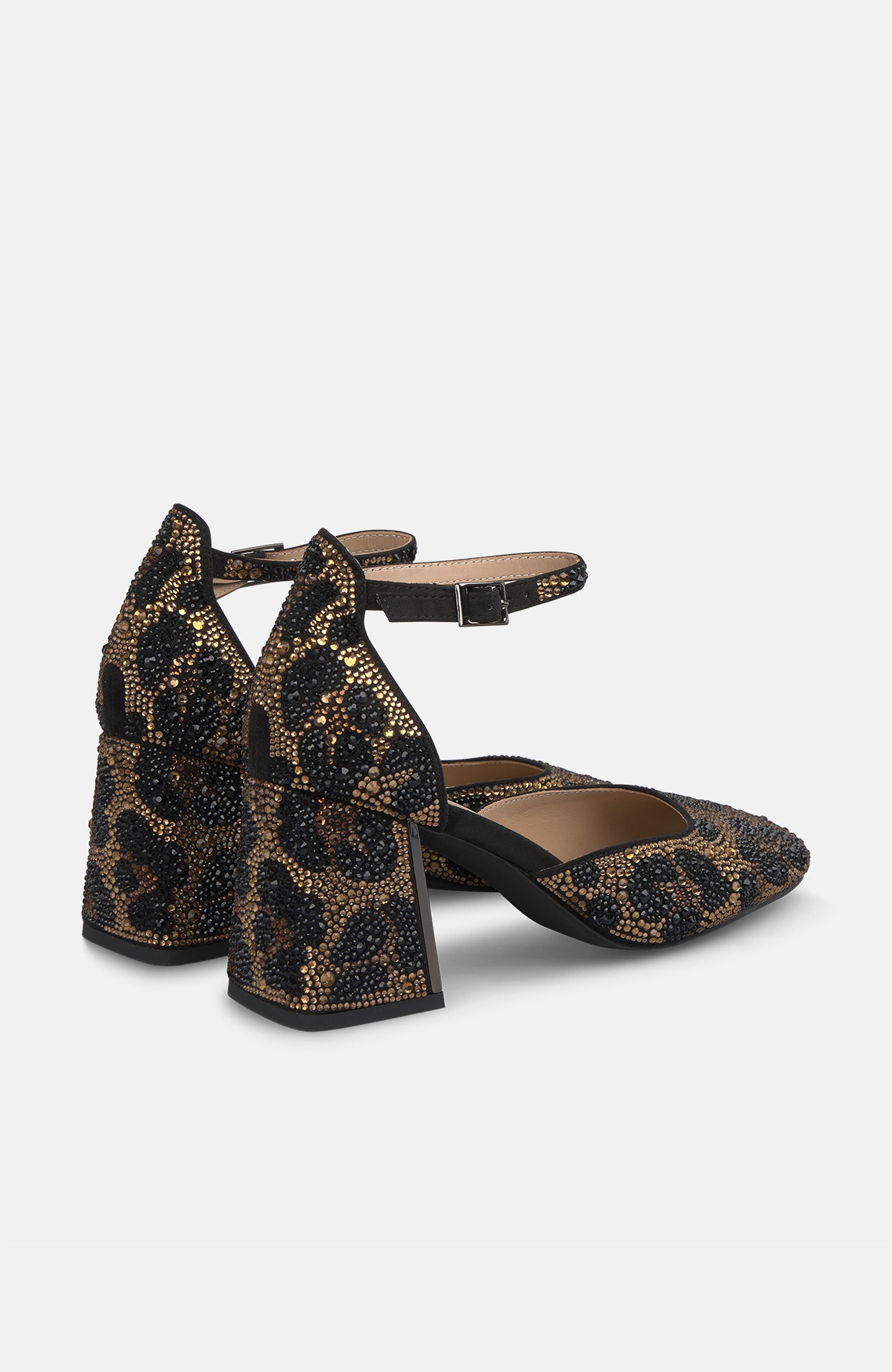 Leopard Shoe with Jewellery, Alternate, color, Leopard Black