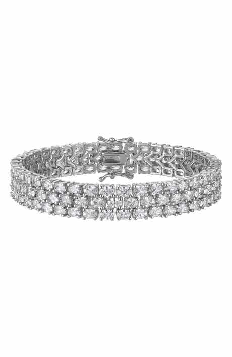 FZN Oval Cubic Zirconia Stacked Tennis Bracelet