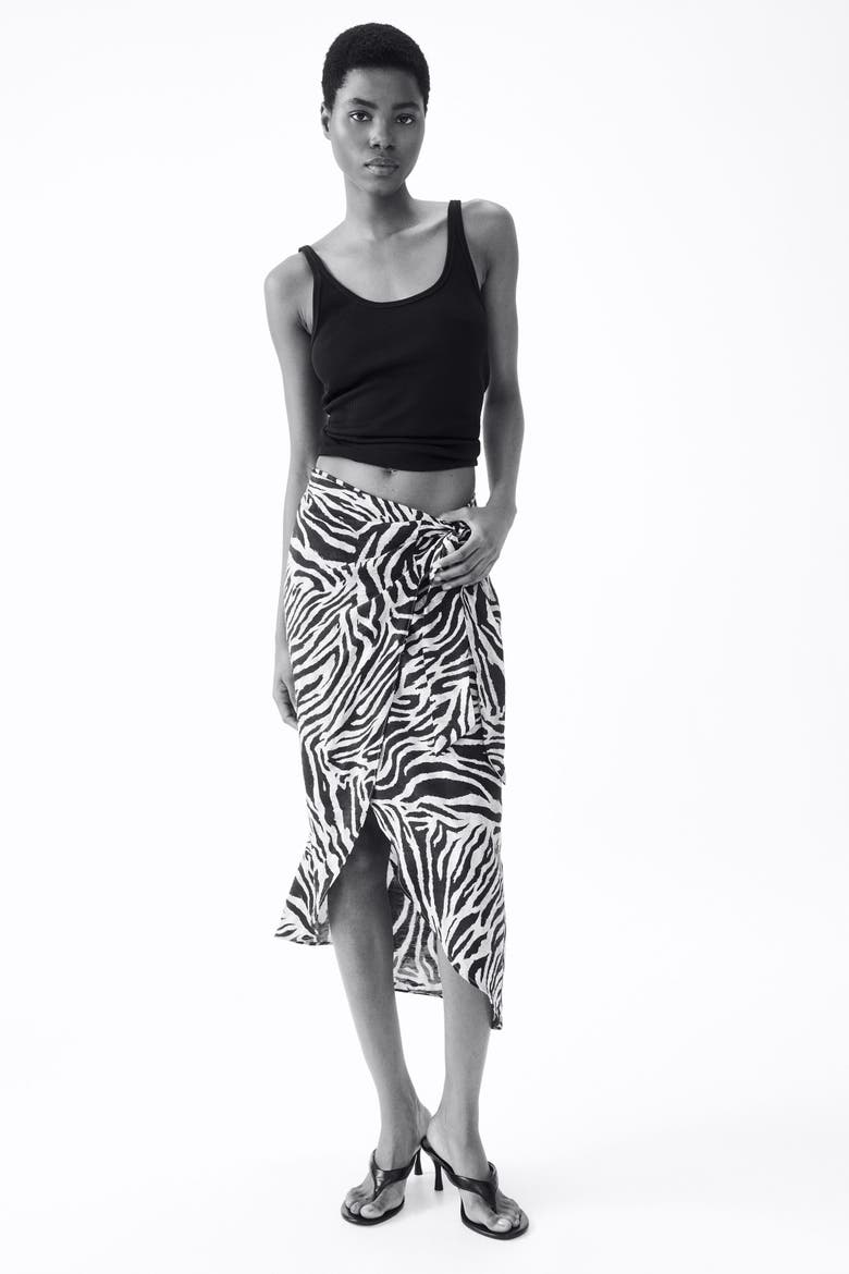 Wrap Skirt, Main, color, Beige/zebra print