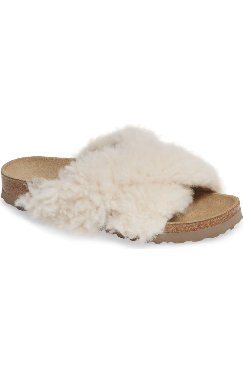 Birkenstock Daytona Genuine Shearling Slide Sandal, Main, color,