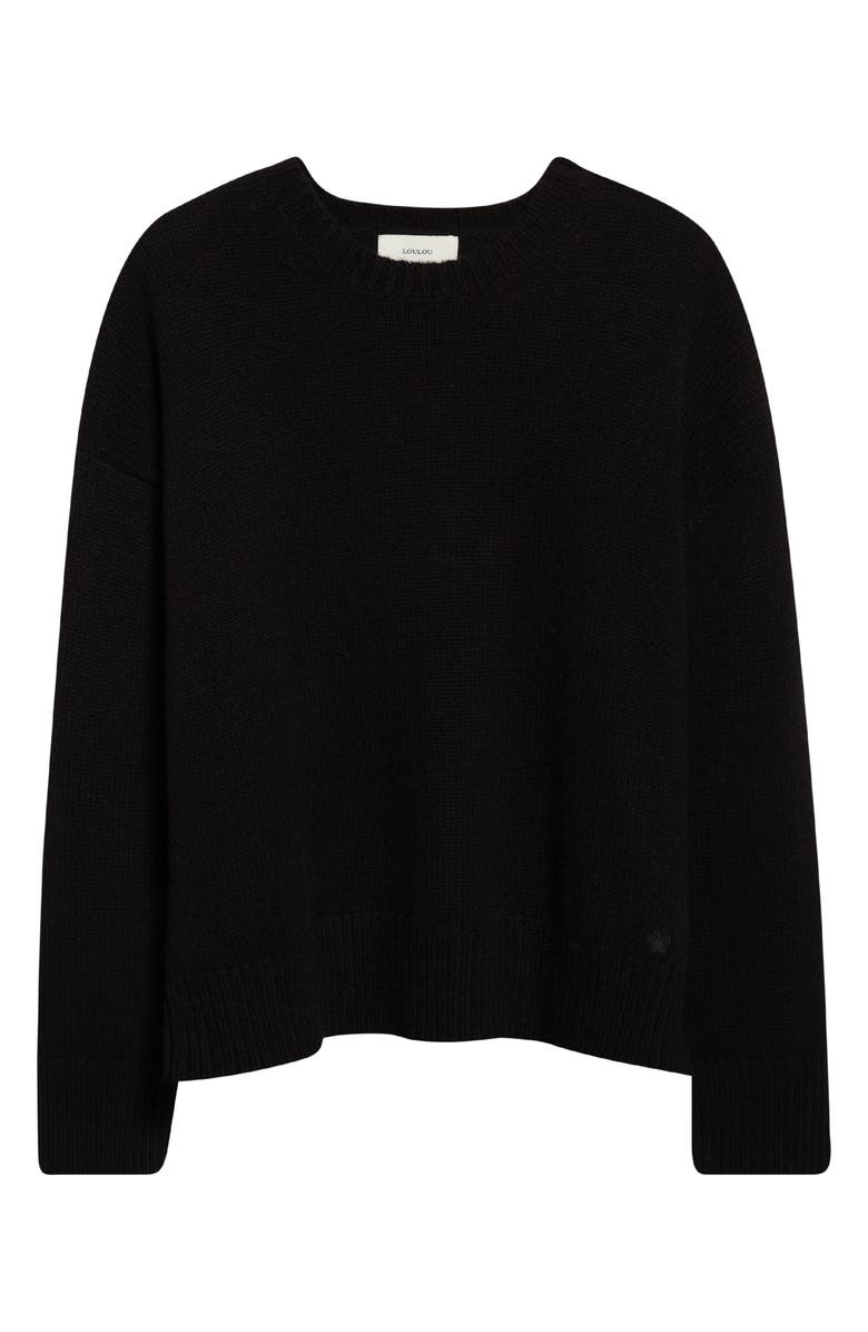 LOULOU DE SAISON Pia Oversize Cashmere Crewneck Sweater, Main, color, Black