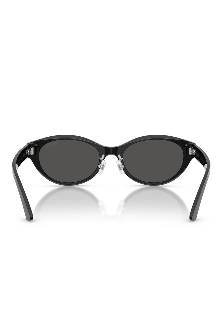 55mm Oval Sunglasses, Alternate, color, BLACK / DARK GREY