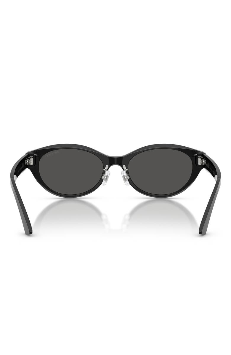 Jimmy Choo 55mm Oval Sunglasses, Alternate, color, Black / Dark Grey