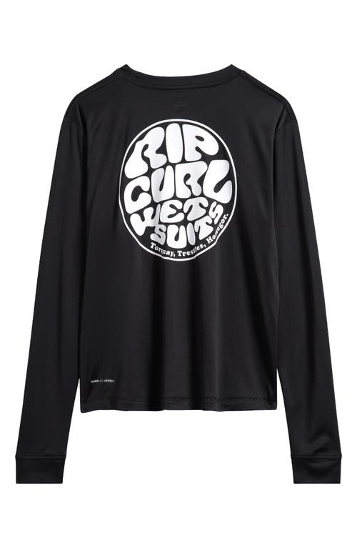 Rip Curl Kids' Icons Surlite Long Sleeve Rashguard In Black