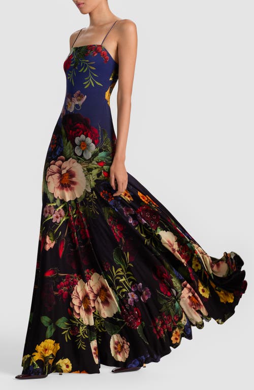 Alice And Olivia Alice + Olivia Augusta Floral Gown In Multi
