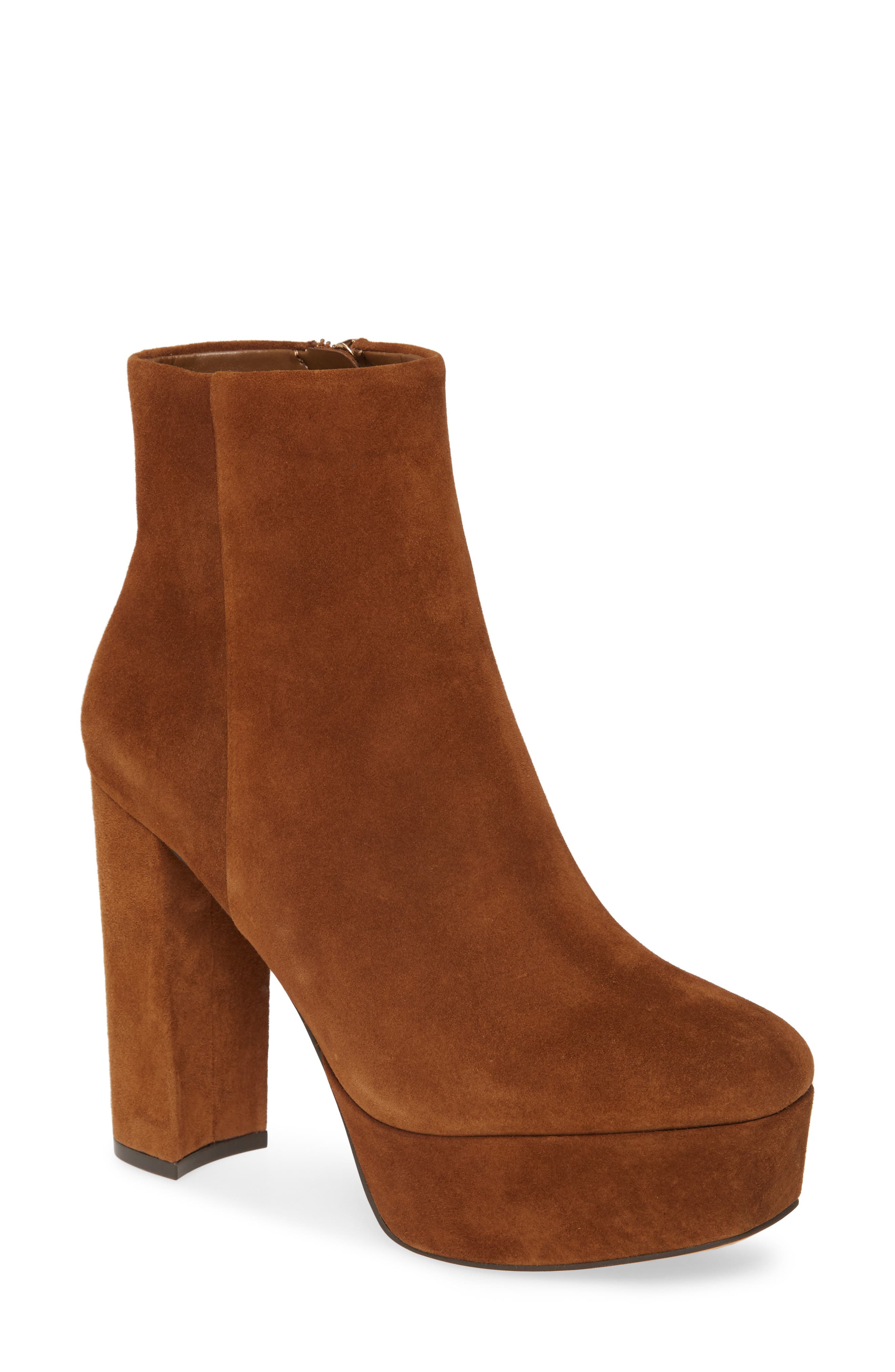 Leslieon Square Toe Platform Boot, Main, color, VINTAGE BROWN SUEDE