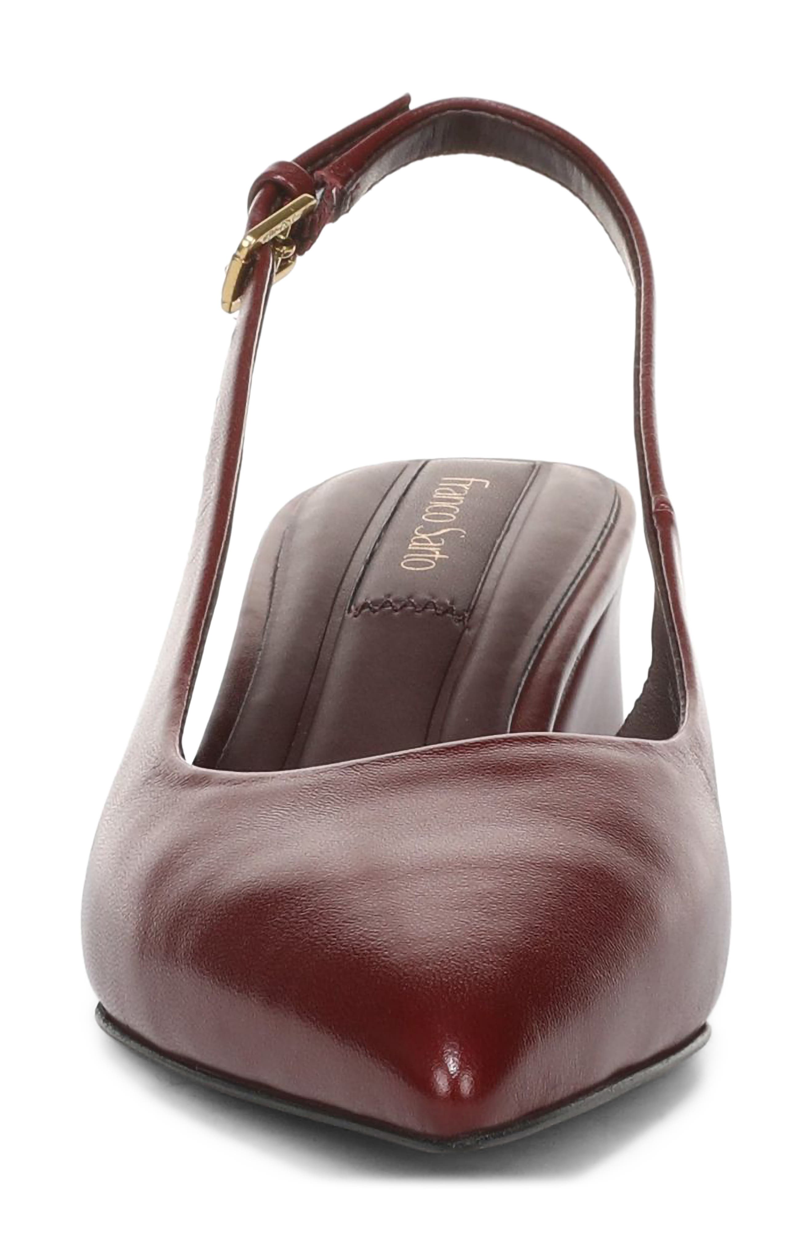 Racer Leather Slingback Pump, Alternate, color, RED LEATHER