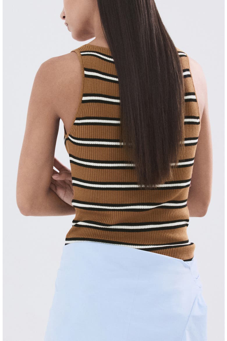 Stripe Knit Tank, Alternate, color, CARAMEL