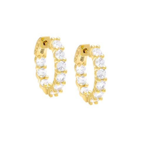 Moissanite Small Inside Out Hoop Earring