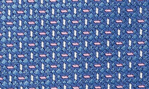 Eton Micropattern Silk Tie In Medium Blue