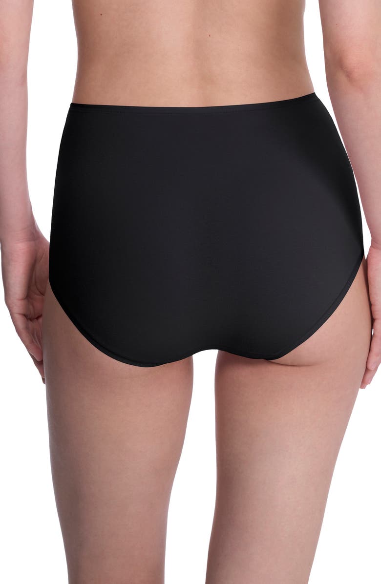 Natori Bliss Bare Cotton High Waist Briefs, Alternate, color, Black
