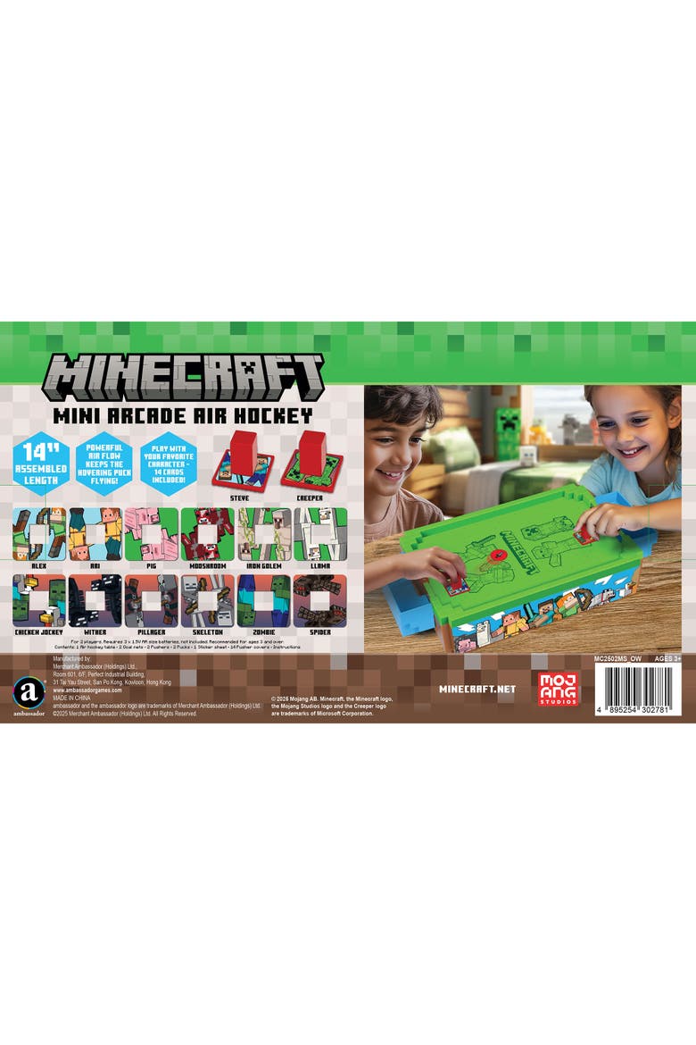 Mini Arcade Air Hockey, Overworld, 14 Inch Motorized Tabletop Game, Alternate, color, Multicolored