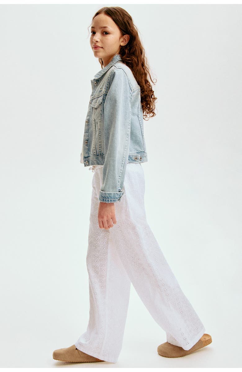 H&M Broderie Anglaise Trousers, Alternate, color, White