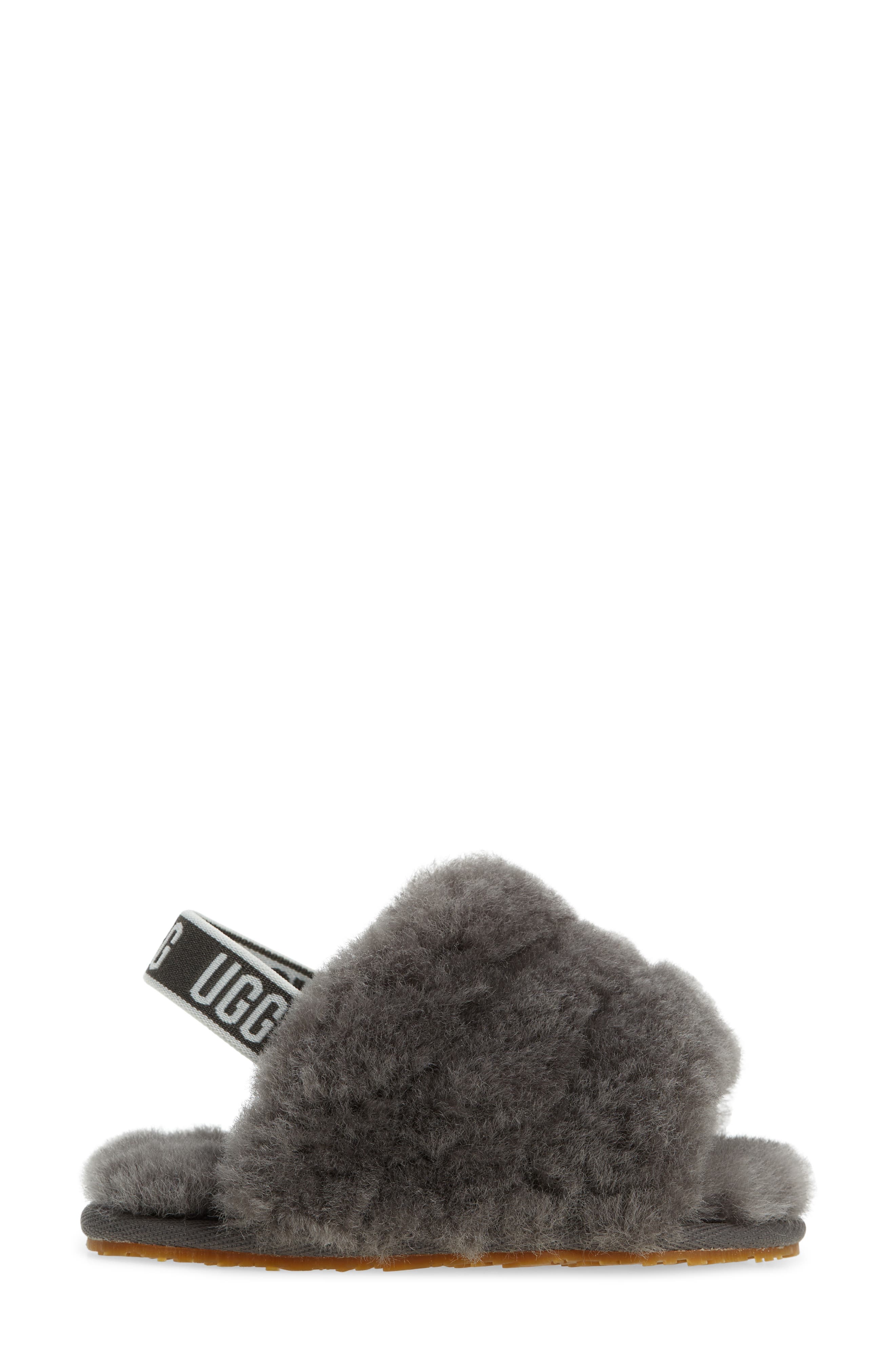 Fluff Yeah Genuine Shearling Slide Sandal, Alternate, color, CHARCOAL