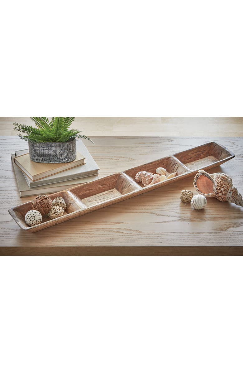 tag Watermill Natural Wood Divided Serving Tray for Entertaining, Alternate, color, Beige