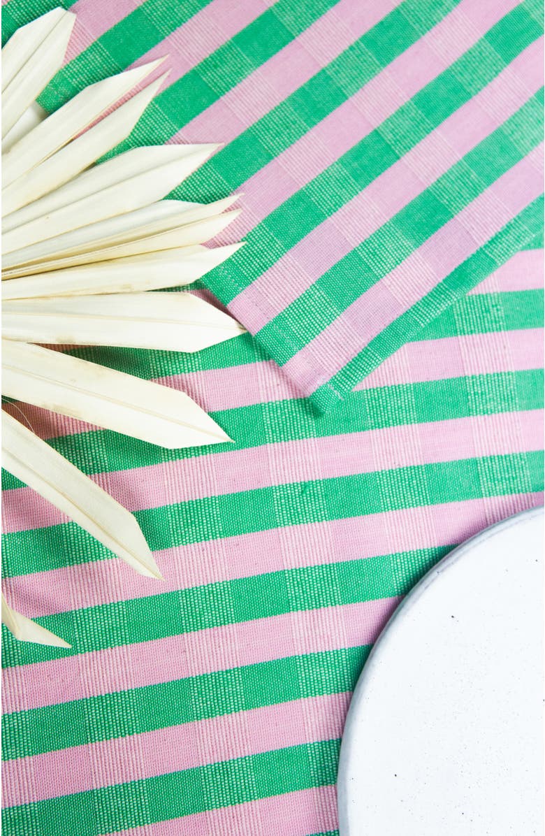 Archive New York Handwoven Colorful Striped Cotton Placemats, Set of 4, Alternate, color, Green