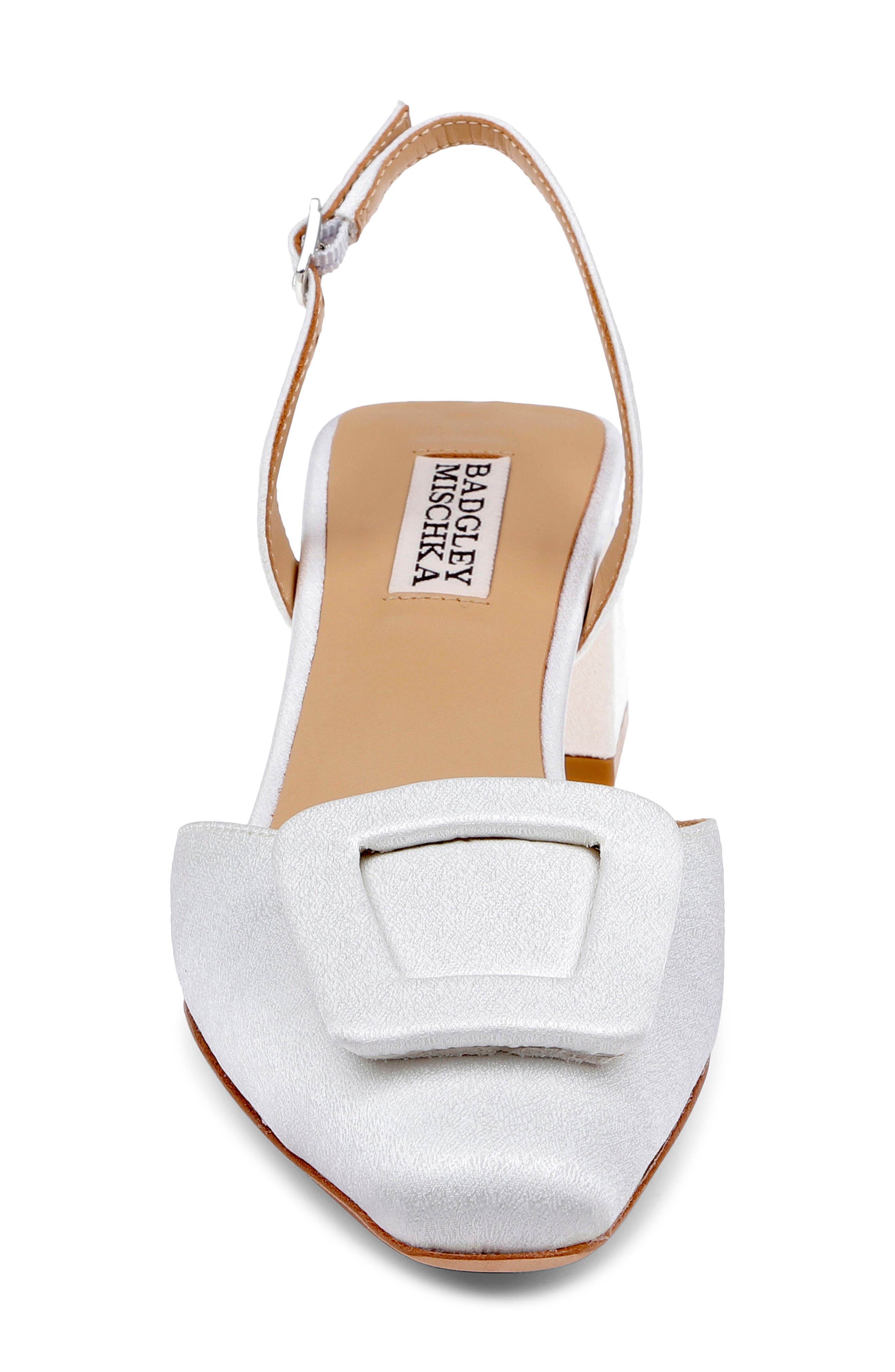 Badgley Mischka Collection Yaneli Slingback Pump, Alternate, color, White Crepe