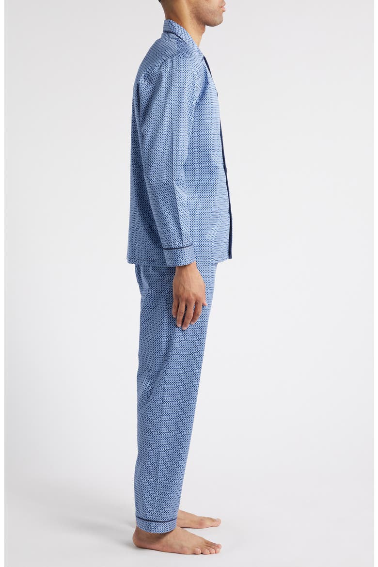 Cotton Sateen Pajamas, Alternate, color, NAVY/ BLUE