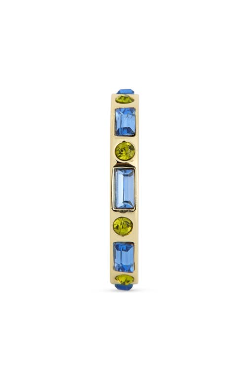 Covet Baguette Crystal Eternity Band Ring In Gold