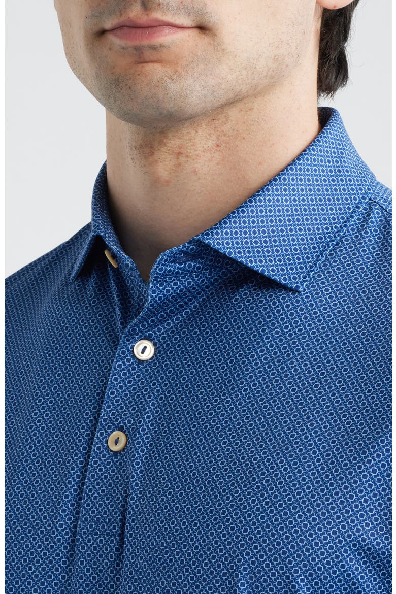 Dewitt Microprint Performance Jersey Polo, Alternate, color, SPORT NAVY