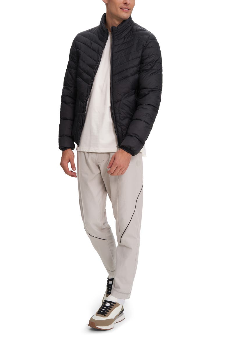 Brando Nylon Puffer Jacket, Alternate, color, BLACK