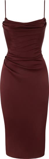 Anja Satin Corset Midi Dress
