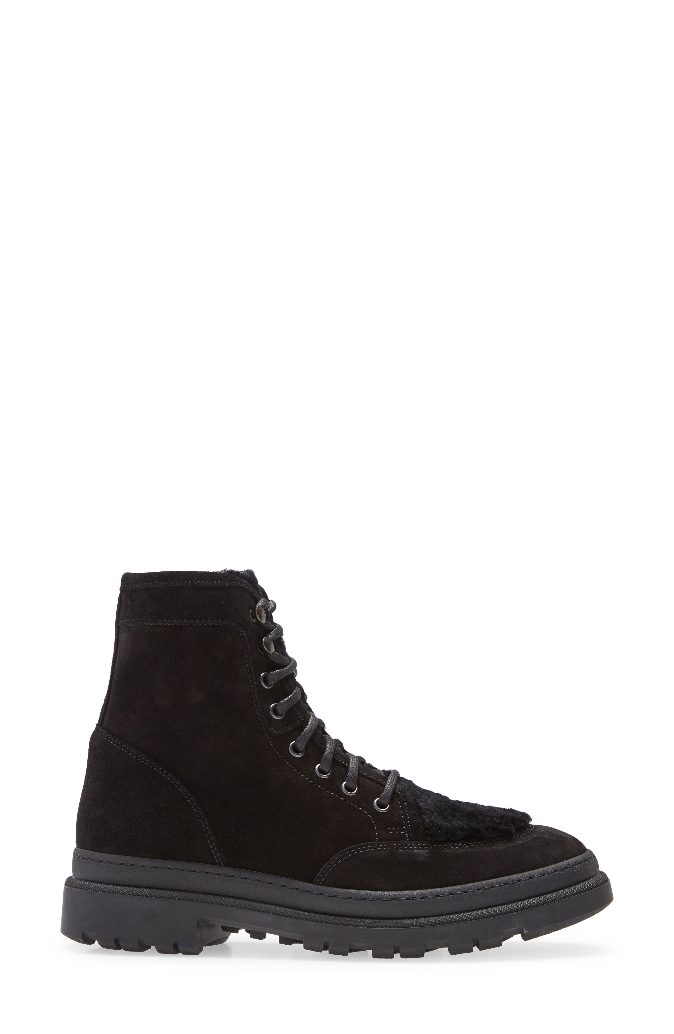 Aquatalia Tristian Lace-Up Boot with Genuine Shearling Trim, Alternate, color, 