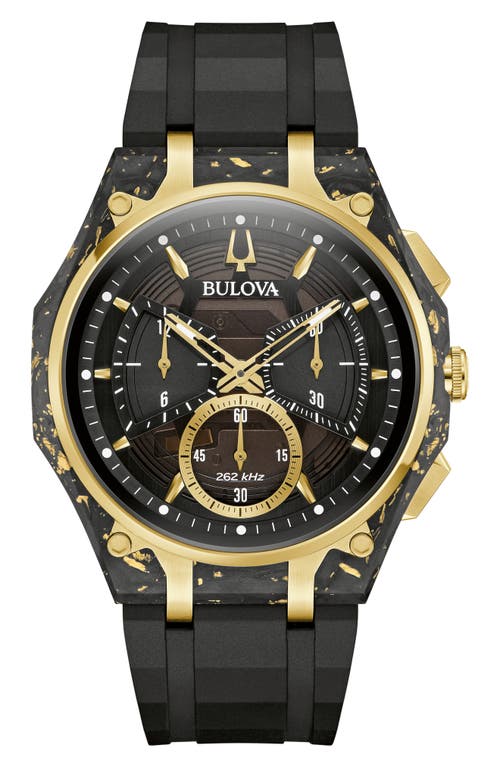 BULOVA CURV Forged Carbon Chronograph Rubber Strap Watch, 44mm in Black  product
