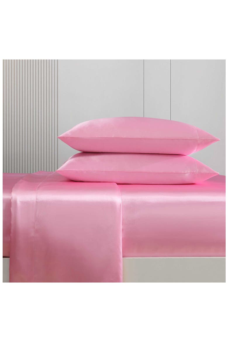 Solid Satin Sheet Set, Alternate, color, PASTEL PINK