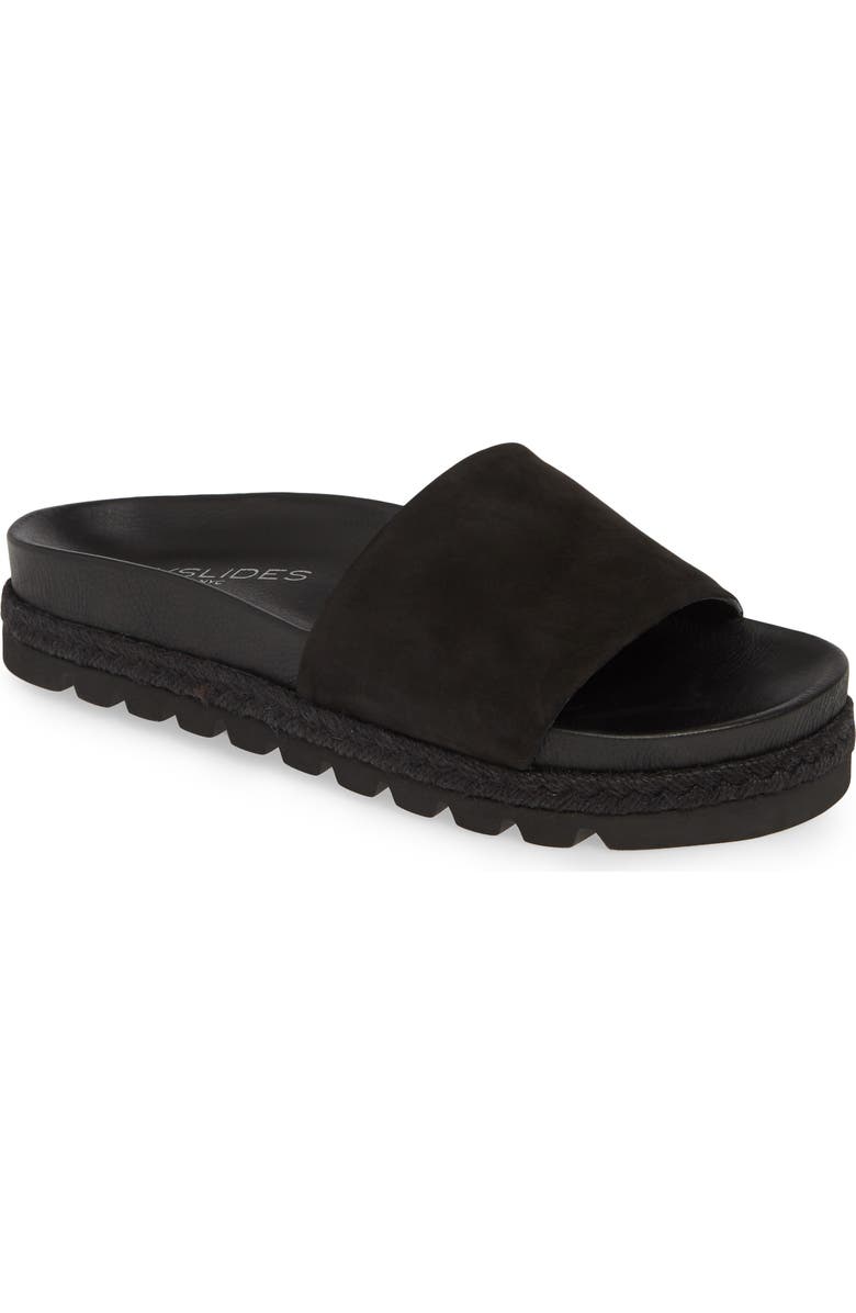 JSlides Genuine Calf Hair Espadrille Slide Sandal, Main, color,