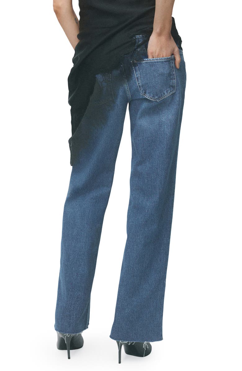 MANGO Over the Bump Wide Leg Maternity Jeans, Alternate, color, Medium Blue