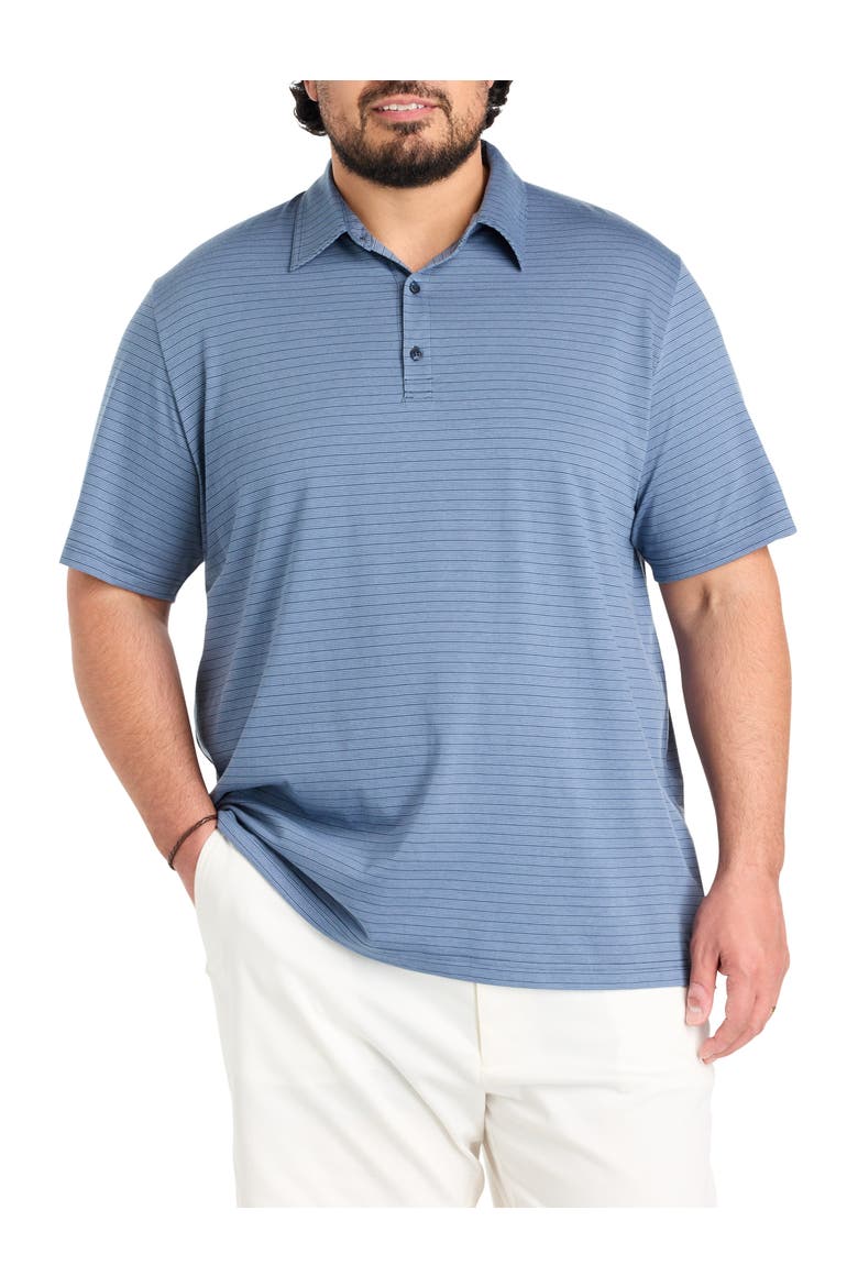 Big & Tall Striped Tech Polo Shirt, Main, color, BIG DIPPER