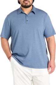 Oak Hill by DXL Big & Tall Striped Tech Polo Shirt