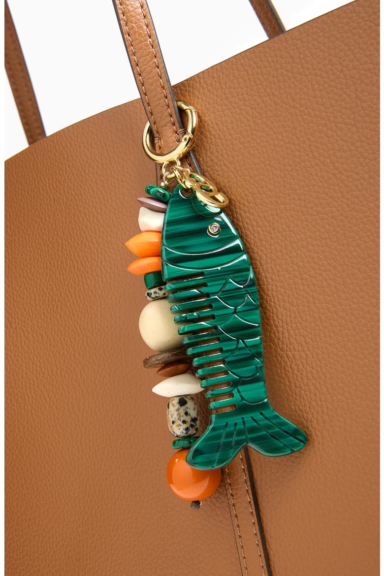 Trout Comb Bag Charm, Alternate, color, MALACHITE