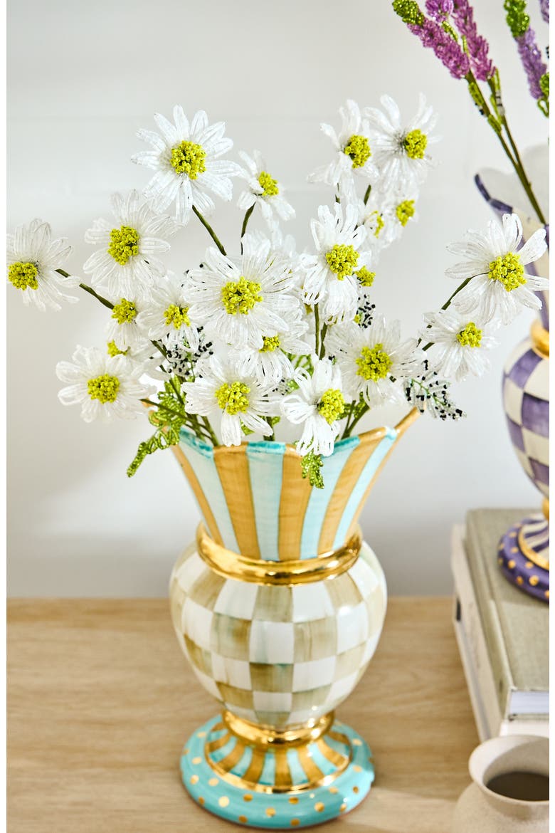 Parchment Check Great Ceramic Vase, Alternate, color, MULTI