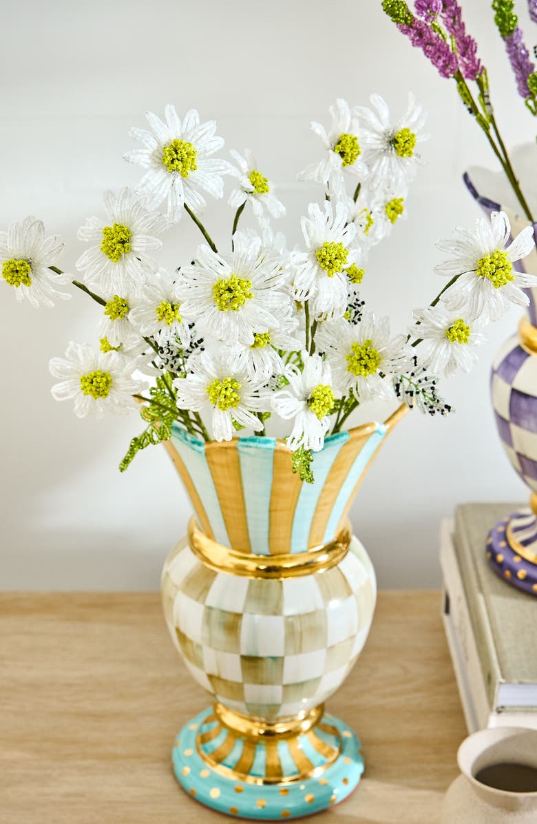 MACKENZIE CHILDS Parchment Check Great Ceramic Vase, Alternate, color, Multi