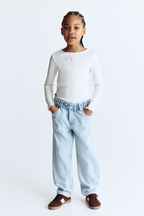 Relaxed paper bag jeans