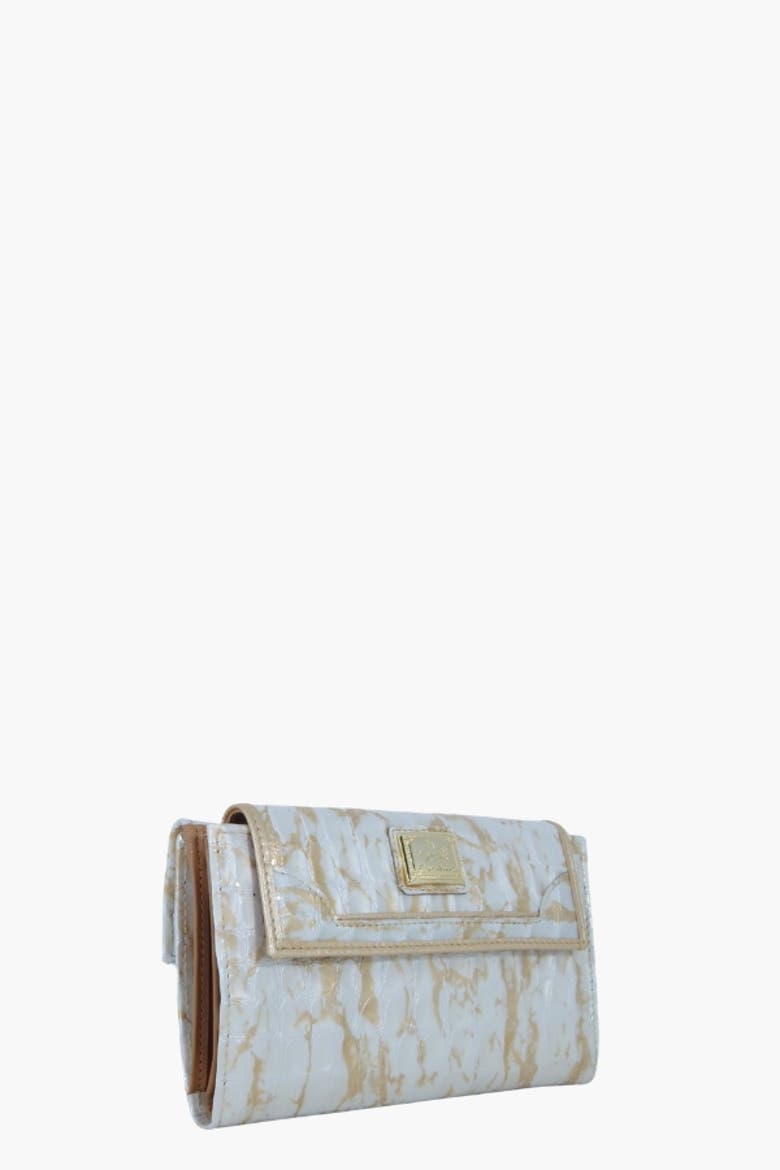Gallop Patent Leather Wallet 206, Alternate, color, Beige / White