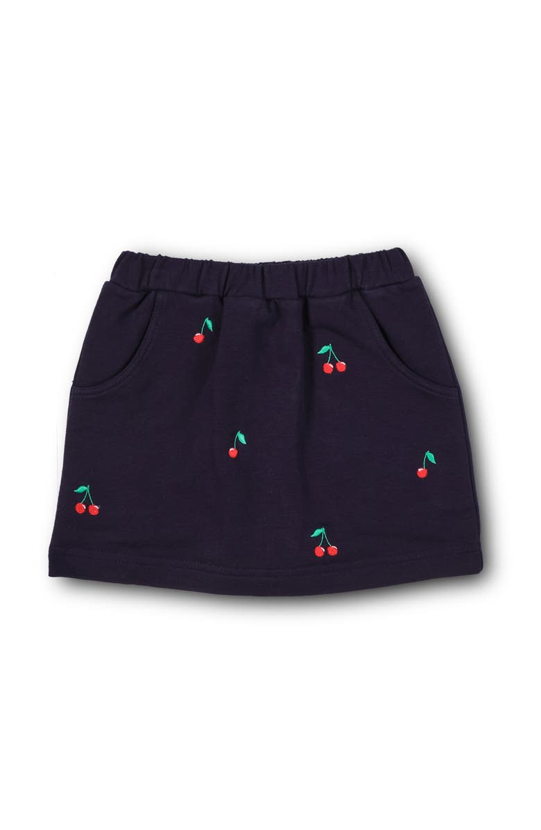 Florence Eiseman French Terry Skort With Embroidered Cherries, Main, color, Navy