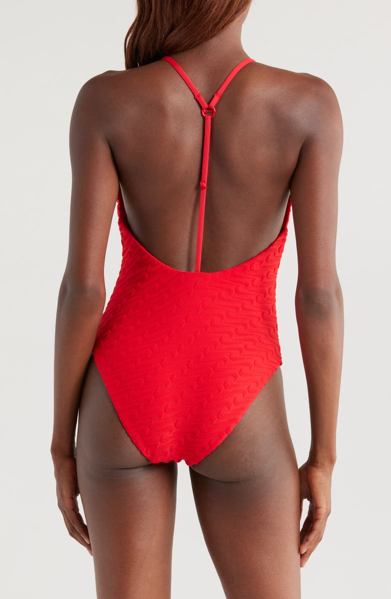 Nike Racerback Terry One-Piece Swimsuit, Alternate, color, University Red