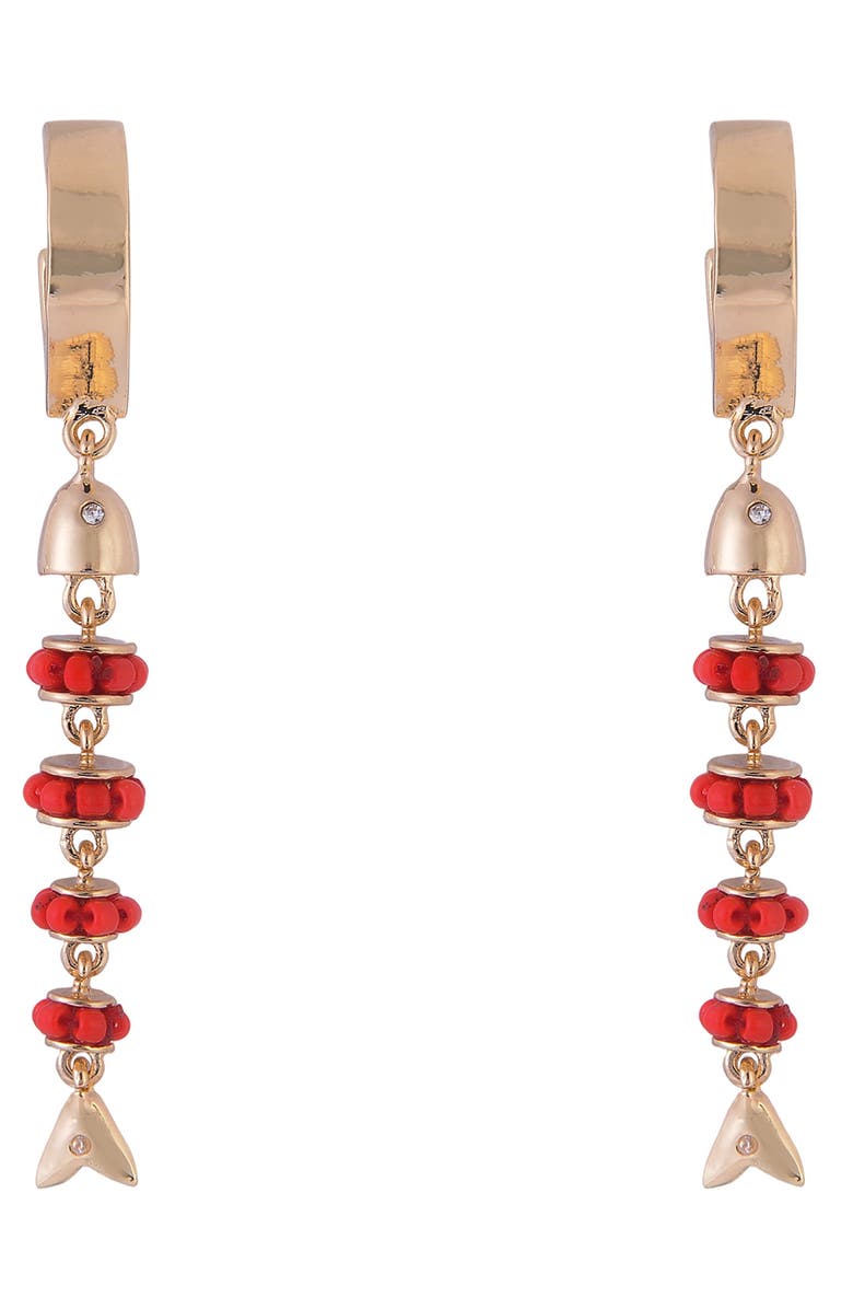 Rachel Roy Beaded Fish Drop Earrings, Alternate, color, Orange
