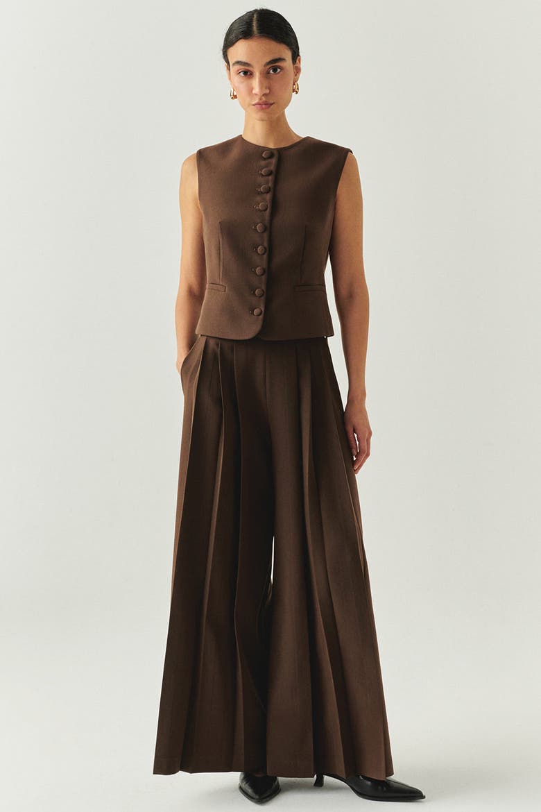 Elowyn Sleeveless Vest, Alternate, color, BROWN