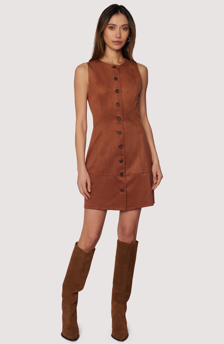 Lost + Wander Regal Poise Faux Suede Minidress, Alternate, color, 