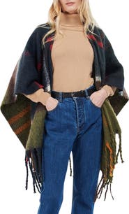 Barbour Isla Bouclé Plaid Shawl