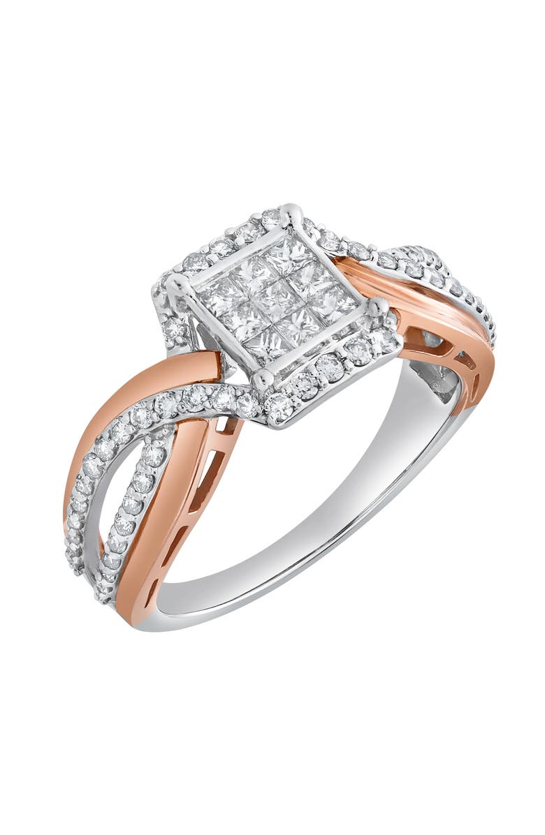 LuvMyJewelry Blush Entwine 0.65 Ct 10K Gold Diamond Ring, Alternate, color, 10K White Gold