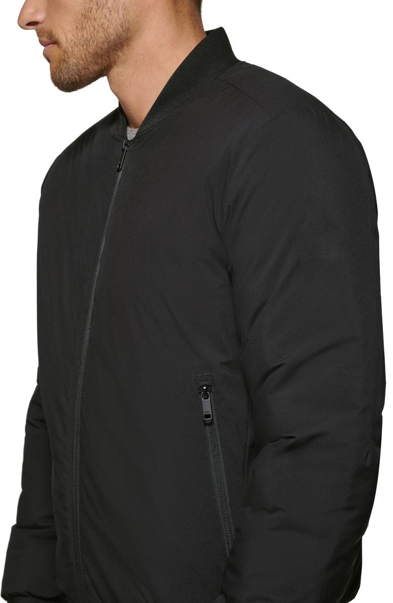 DKNY Stretch Bomber Jacket, Alternate, color, Black