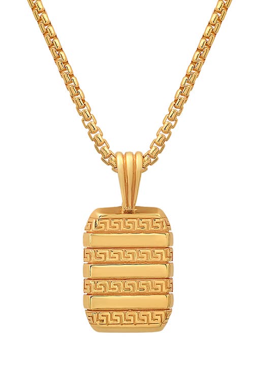 Hmy Jewelry 14k Gold Plated Sterling Silver Dog Tag Pendant Necklace In Gold