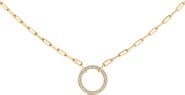 Haus of Brilliance Gold Vermeil 1/10 Cttw Diamond Paperclip Chain Circle Pendant Necklace