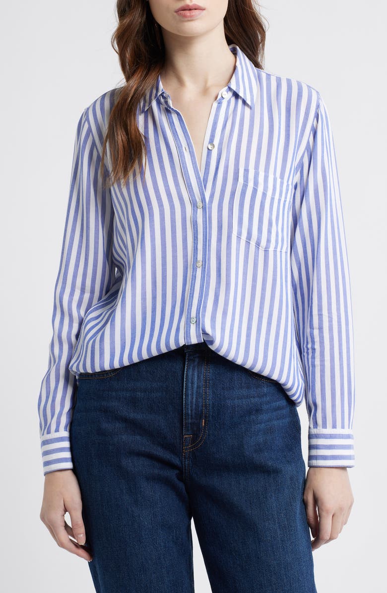 Rails Wren Stripe Button-Up Shirt, Main, color, Blue White